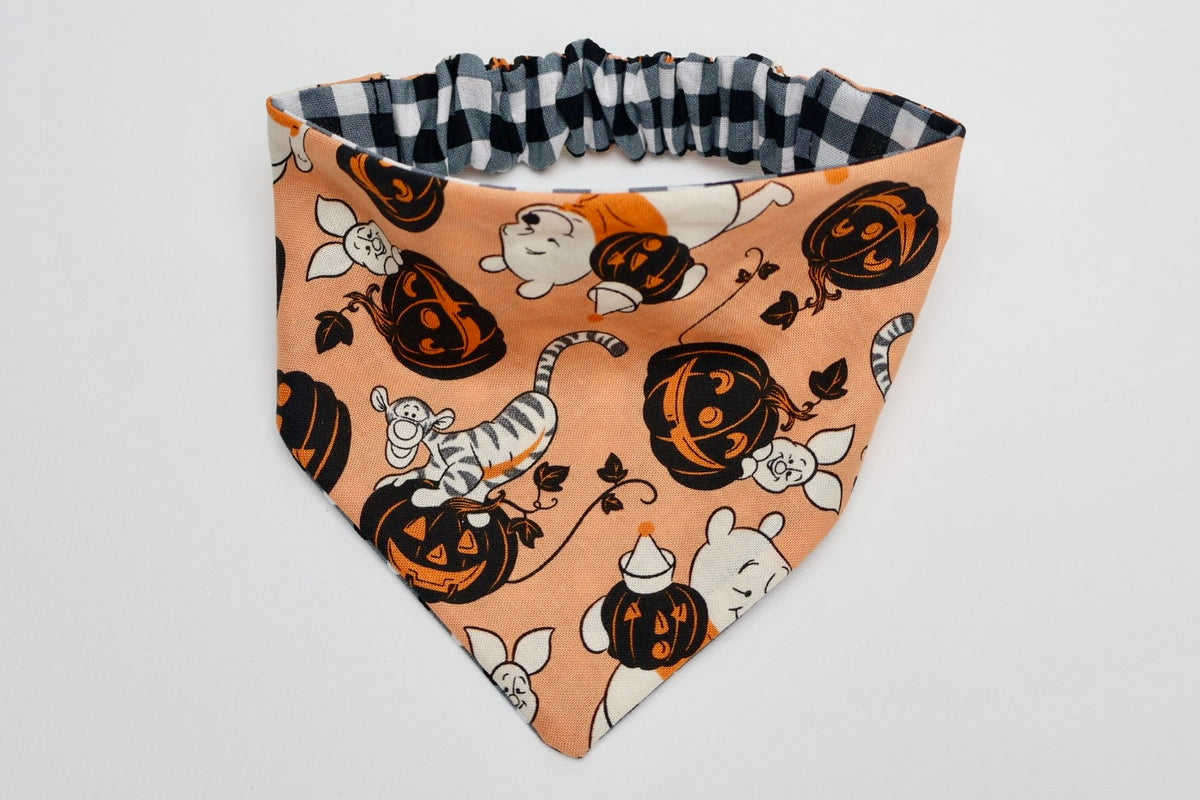 Pooh Bear & Pumpkins – Reversible Pet Bandana