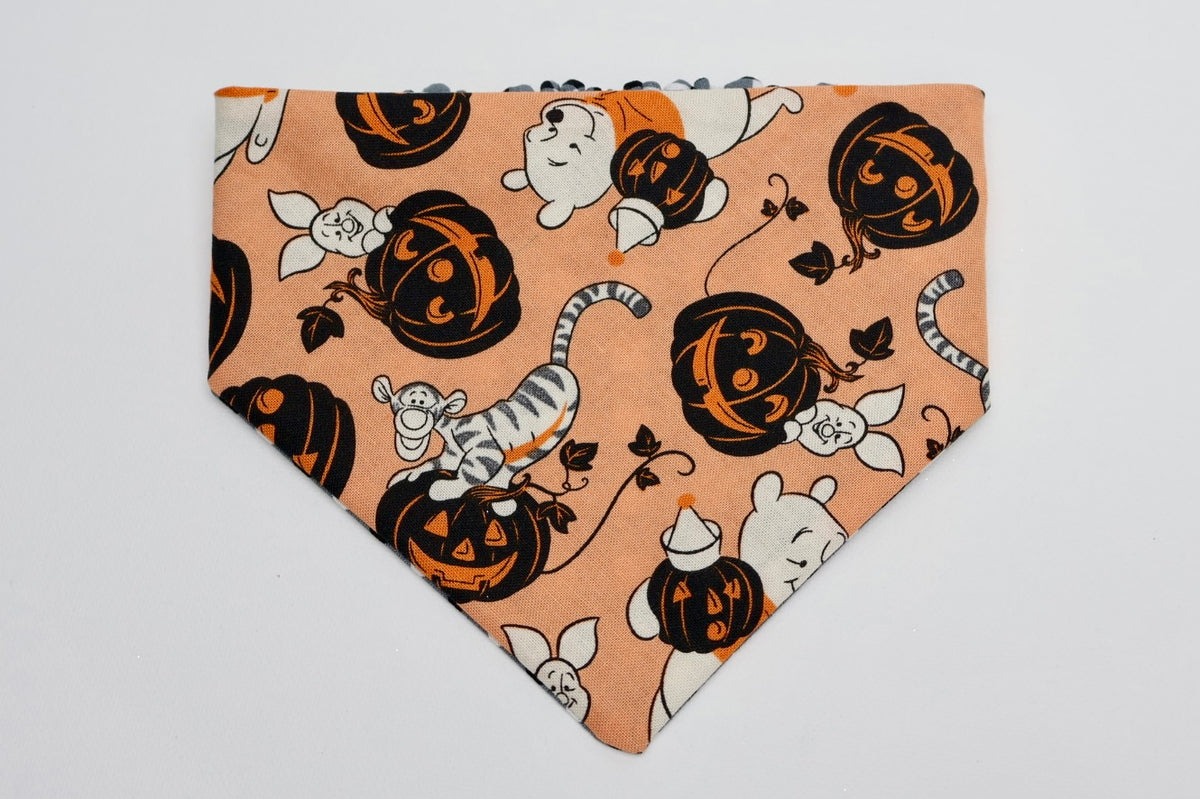 Pooh Bear & Pumpkins – Reversible Pet Bandana